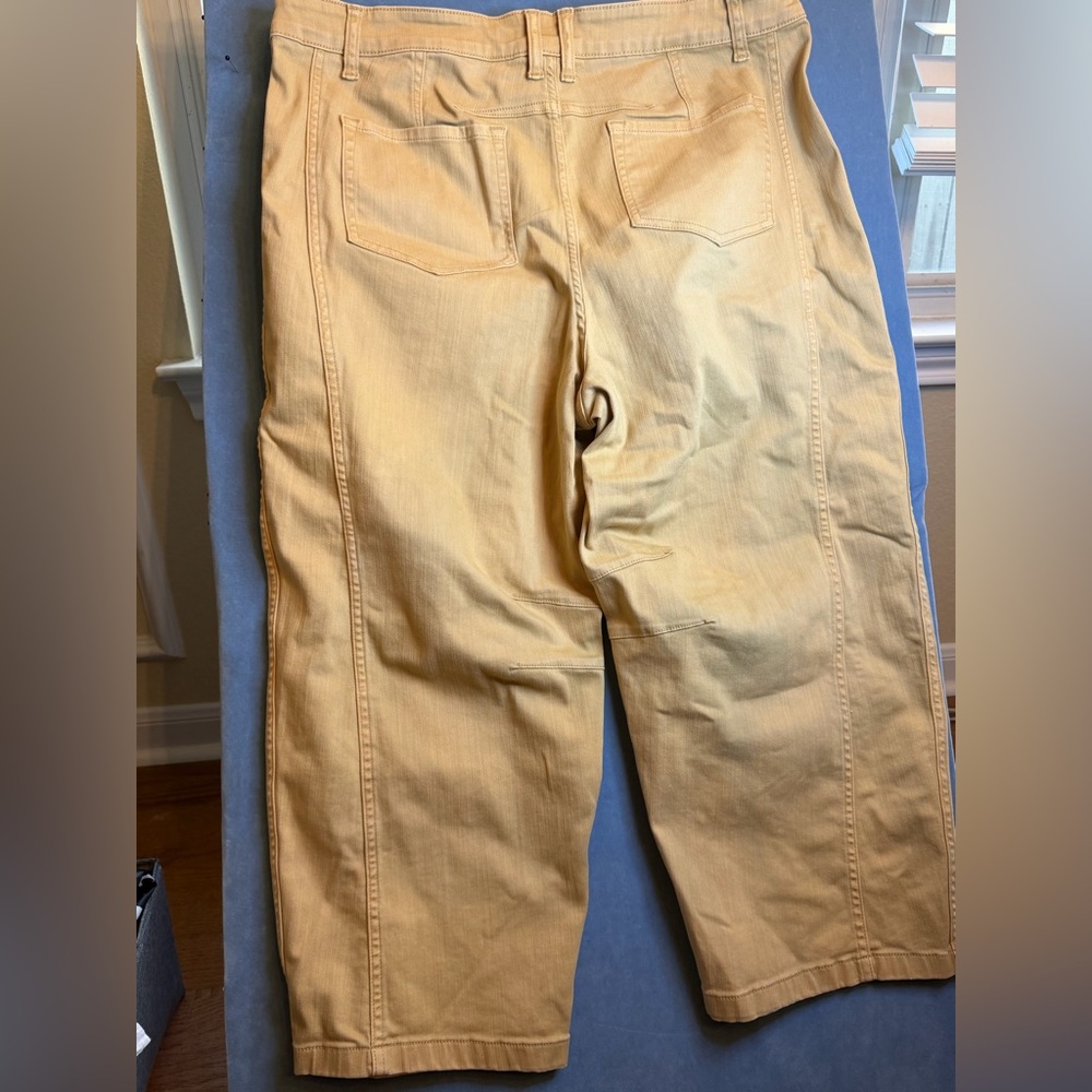 LOGO KHAKI Yellow‎ Denim Barrel Pants Size 18 WP - Picture 2 of 8